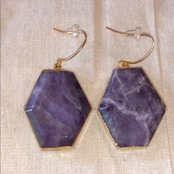Janna Conner Purple Stone Earrings - Picture 2 of 4